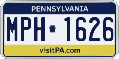 PA license plate MPH1626
