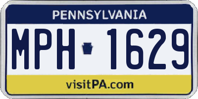 PA license plate MPH1629