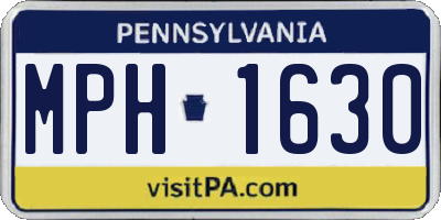 PA license plate MPH1630