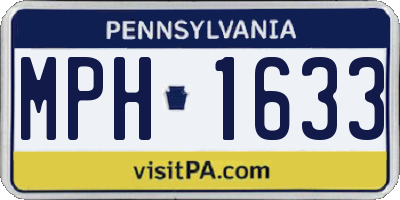 PA license plate MPH1633