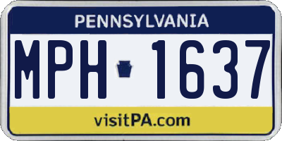 PA license plate MPH1637