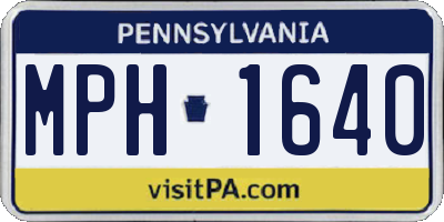 PA license plate MPH1640