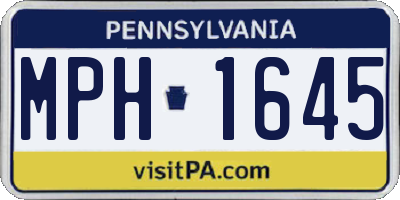 PA license plate MPH1645