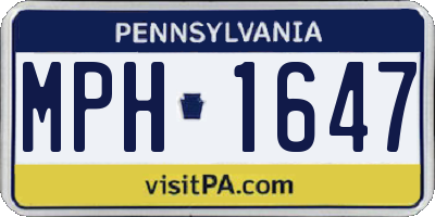 PA license plate MPH1647