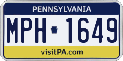 PA license plate MPH1649