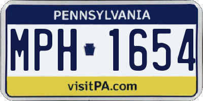 PA license plate MPH1654