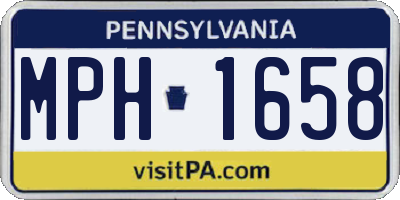 PA license plate MPH1658