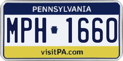 PA license plate MPH1660