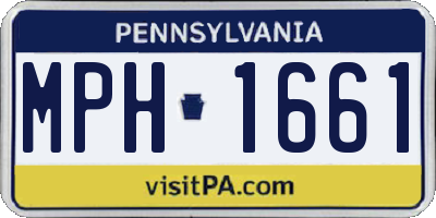 PA license plate MPH1661