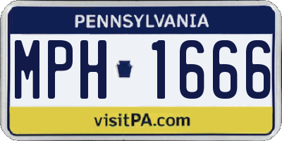 PA license plate MPH1666