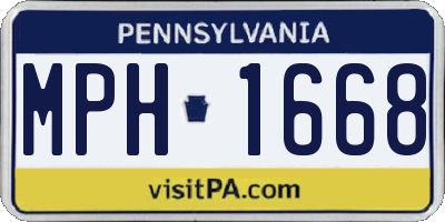 PA license plate MPH1668