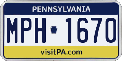 PA license plate MPH1670