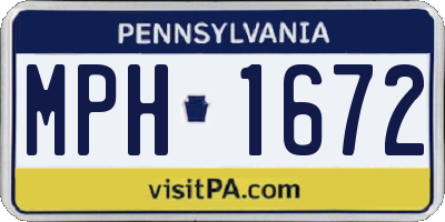 PA license plate MPH1672