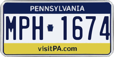 PA license plate MPH1674
