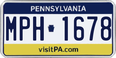 PA license plate MPH1678