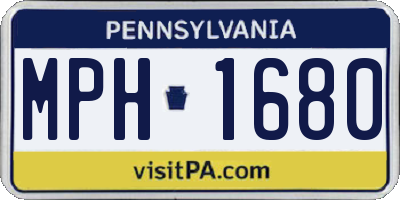 PA license plate MPH1680