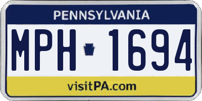 PA license plate MPH1694