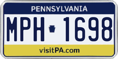 PA license plate MPH1698