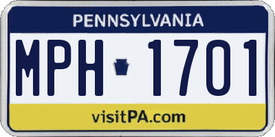 PA license plate MPH1701