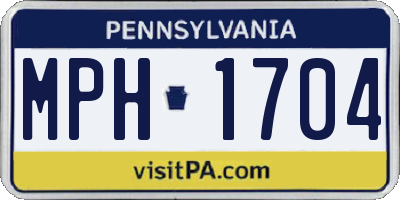 PA license plate MPH1704