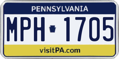 PA license plate MPH1705
