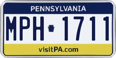 PA license plate MPH1711