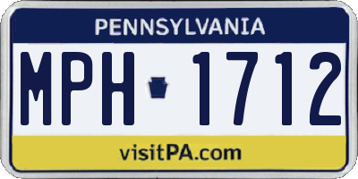 PA license plate MPH1712