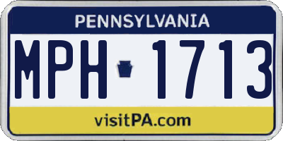 PA license plate MPH1713