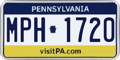 PA license plate MPH1720