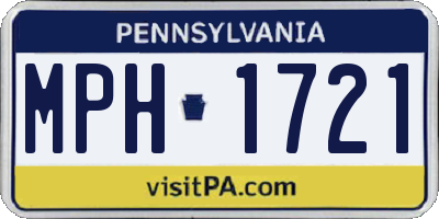 PA license plate MPH1721
