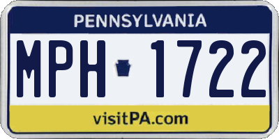 PA license plate MPH1722