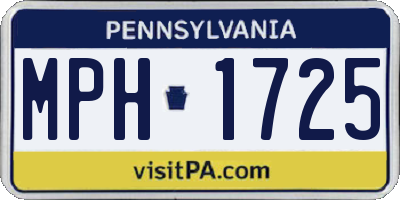 PA license plate MPH1725