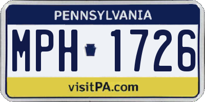 PA license plate MPH1726