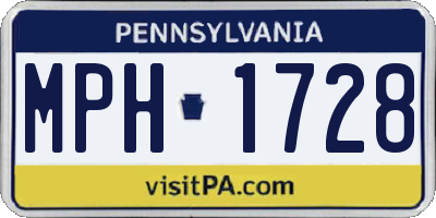 PA license plate MPH1728