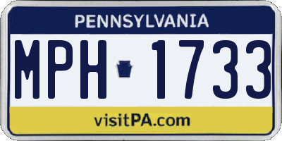 PA license plate MPH1733