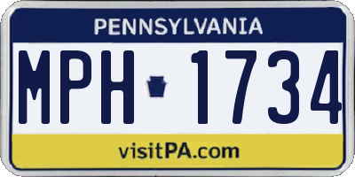 PA license plate MPH1734