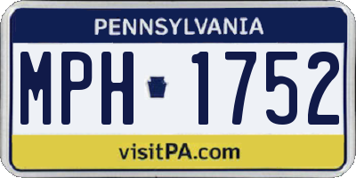 PA license plate MPH1752