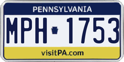 PA license plate MPH1753