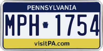 PA license plate MPH1754