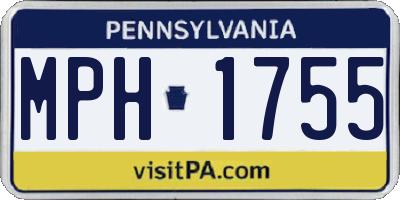 PA license plate MPH1755