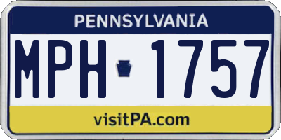 PA license plate MPH1757