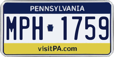PA license plate MPH1759