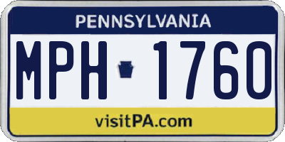 PA license plate MPH1760
