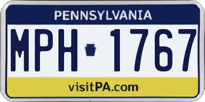 PA license plate MPH1767