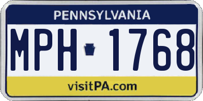 PA license plate MPH1768