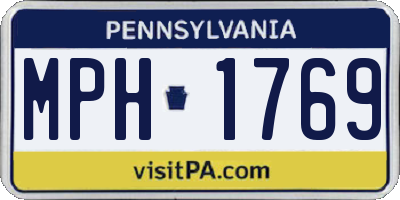 PA license plate MPH1769