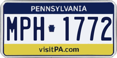 PA license plate MPH1772