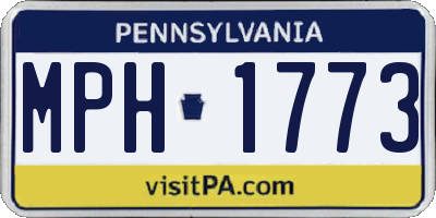 PA license plate MPH1773
