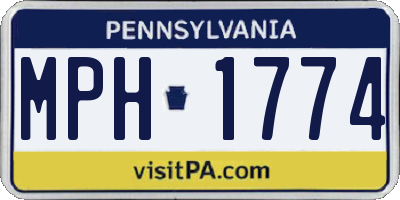 PA license plate MPH1774