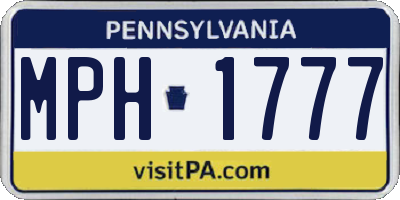 PA license plate MPH1777